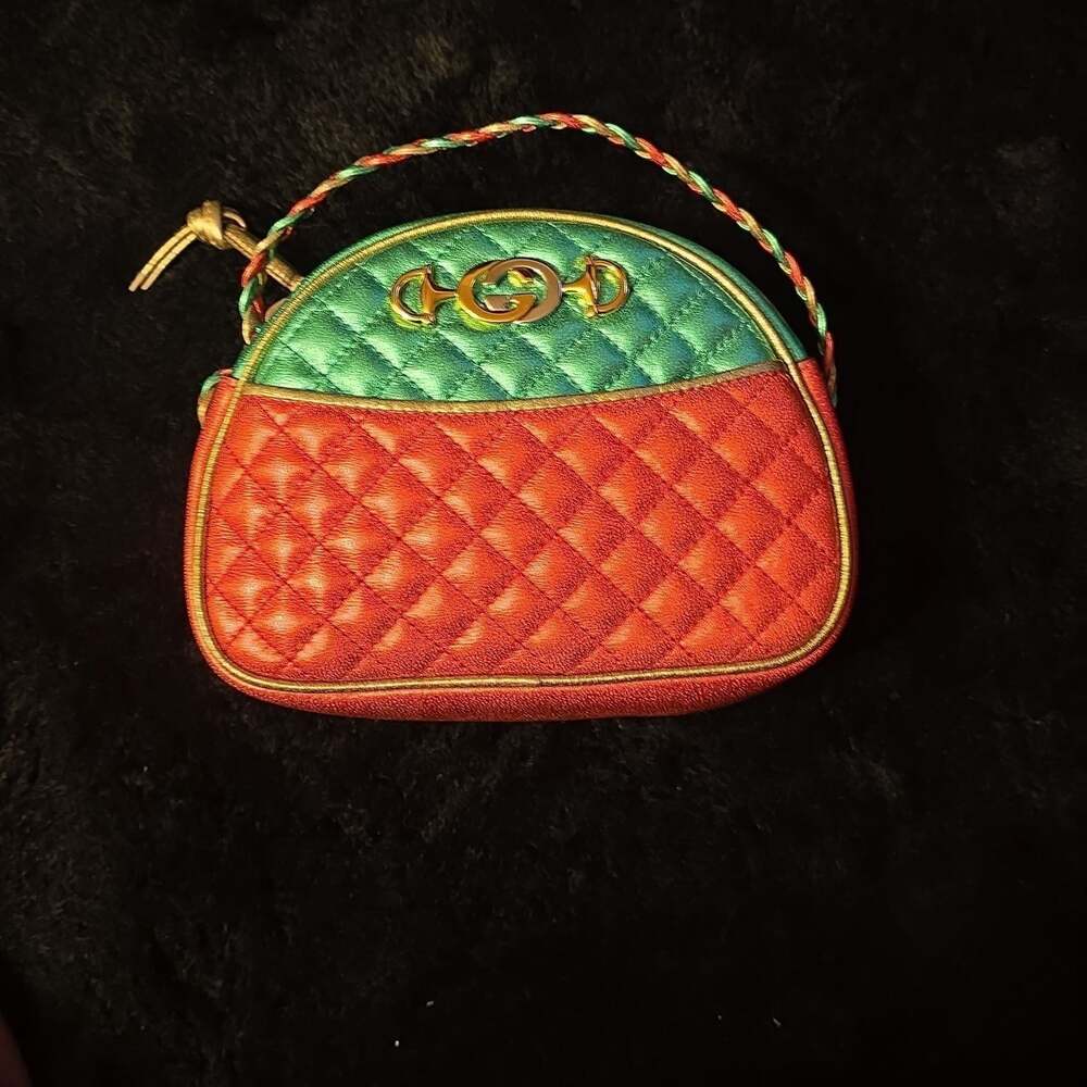 Gucci Trapuntata Metallic Quilted Leather Mini Crossbody Bag